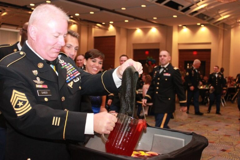 sock being lifted from grog bowl