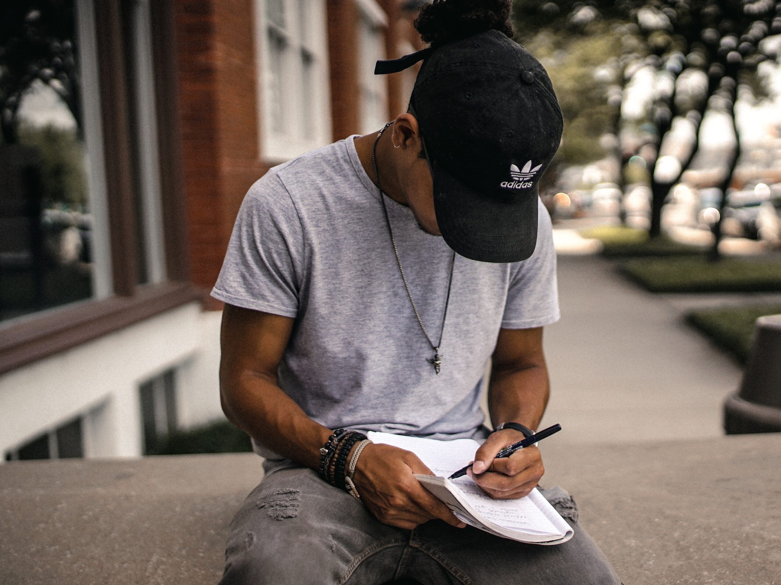 man writing letter